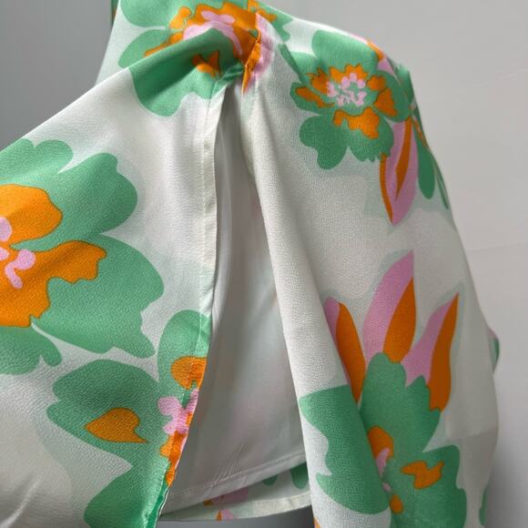 Vintage Y2K SATIN Slip Floral Dress Pink Lily Medium - Picture 12 of 15